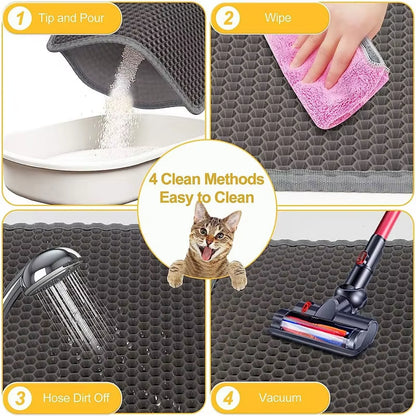 Pet Cat Litter Mat Waterproof Double Layer Cat Litter Trapping Pet Litter Box Mat Clean Pad Products for Cats Accessories